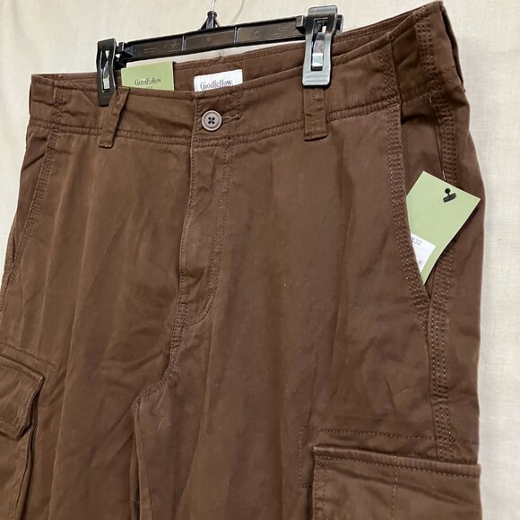 Goodfellow & Co Men's 32X32 Brown Straight Fit Cargo Pants Mid Rise Fly Button - Picture 9 of 14